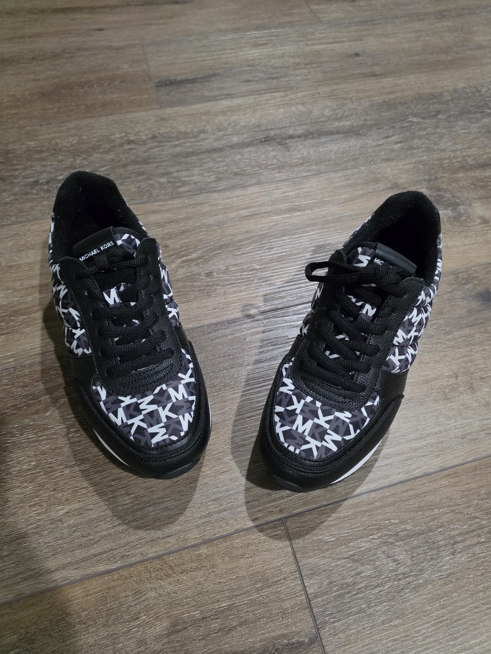 Michael Kors Black & White Logo Pattern Sneakers